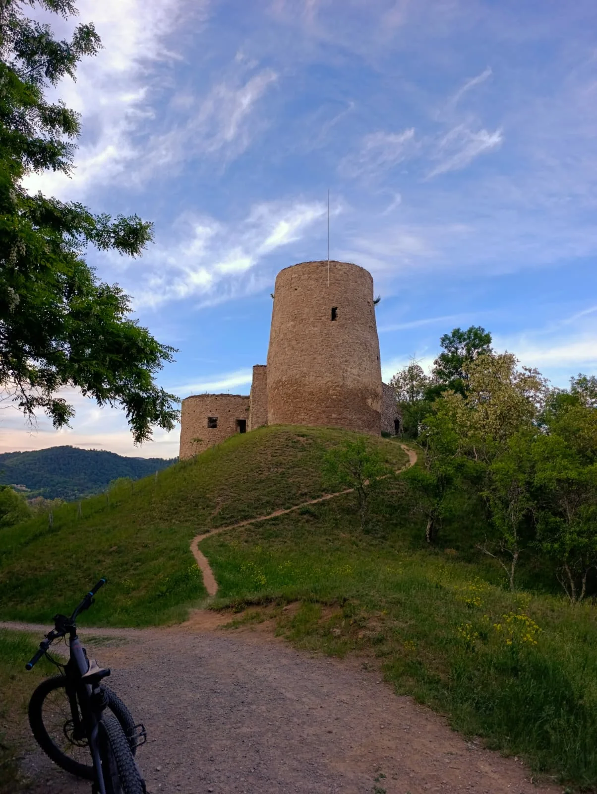 The Bologa Fortress tower at sunset