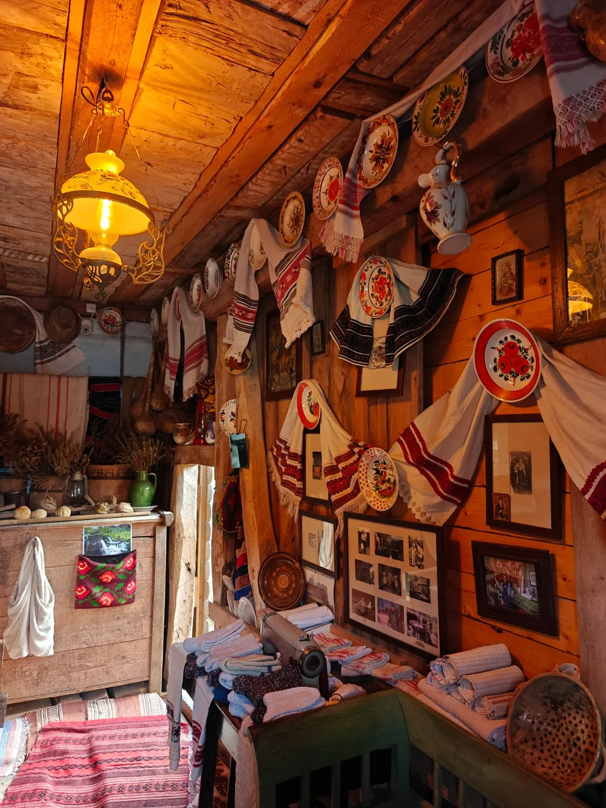 The Mill Museum — interior with lamp and painted plates