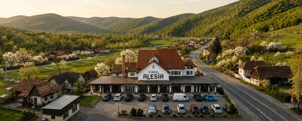 The Casa Alesia complex, on the E60 road near Bologa